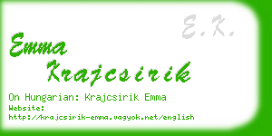 emma krajcsirik business card